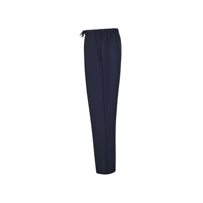 VL FREYR promotional workwear garment in navy blue (detail view) with custom logo branding