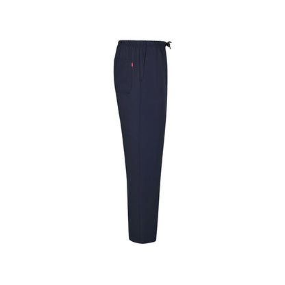 VL FREYR promotional workwear garment in navy blue (detail view) with custom logo branding