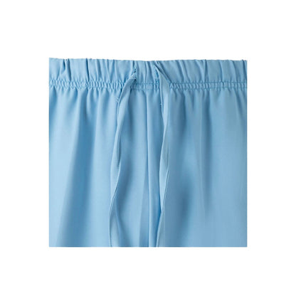 VL FREYR promotional workwear garment in pastel blue (detail view) with custom logo branding