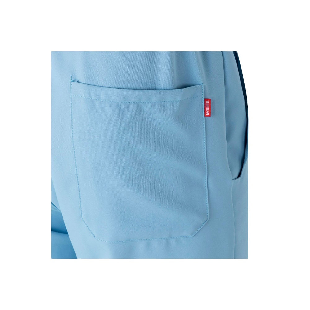 VL FREYR promotional workwear garment in pastel blue with custom logo branding