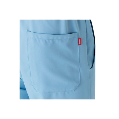 VL FREYR promotional workwear garment in pastel blue with custom logo branding