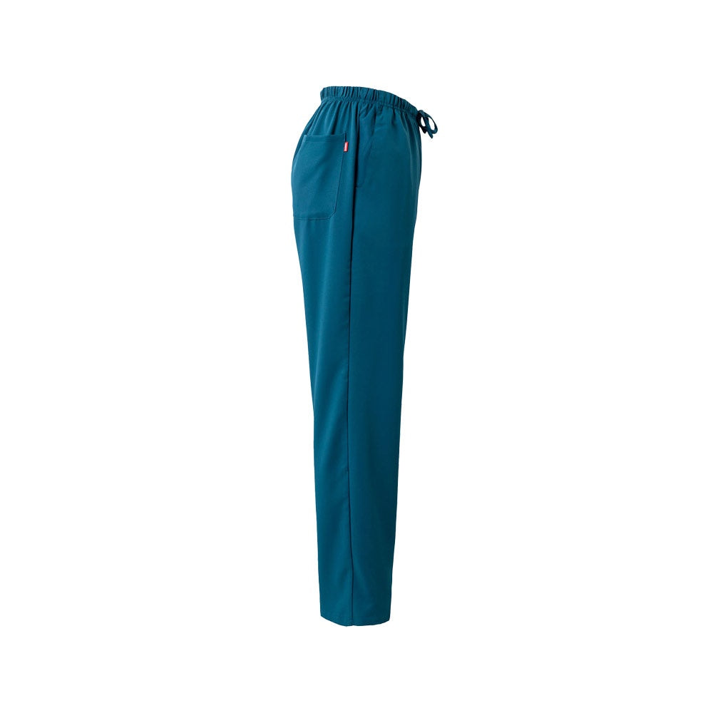 VL FREYR promotional workwear garment in petrol blue (detail view) with custom logo branding