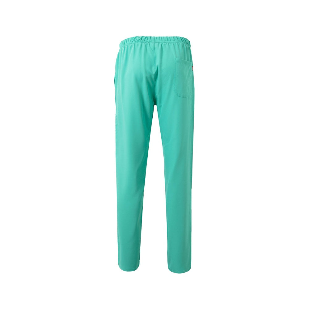 VL FREYR promotional workwear garment in mint green (detail view) with custom logo branding