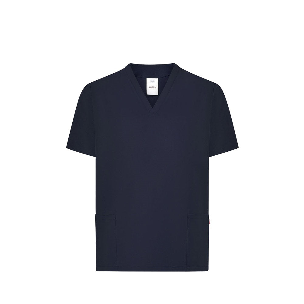VL FLORA promotional workwear garment in navy blue with custom logo branding