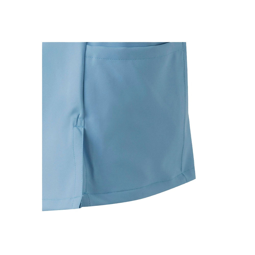 VL FLORA promotional workwear garment in pastel blue with custom logo branding