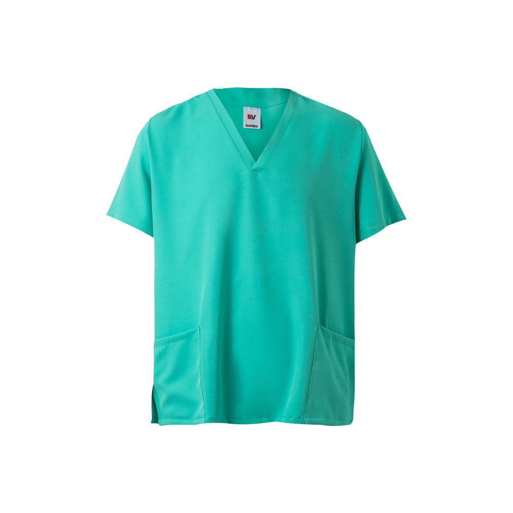 VL FLORA promotional workwear garment in mint green with custom logo branding