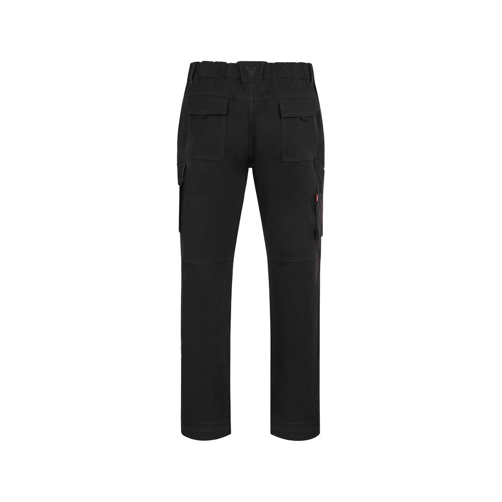 VL NYMPHS promotional workwear garment in black (detail view) with custom logo branding