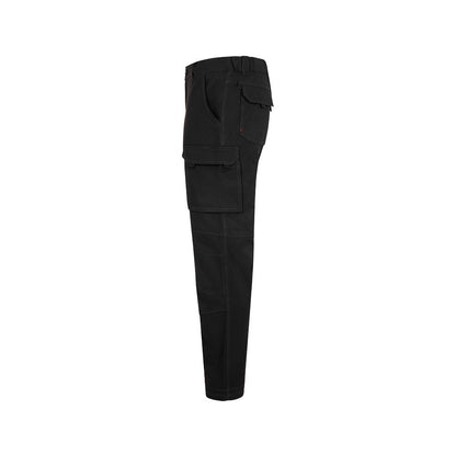 VL NYMPHS promotional workwear garment in black (detail view) with custom logo branding