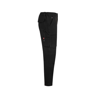 VL NYMPHS promotional workwear garment in black (detail view) with custom logo branding