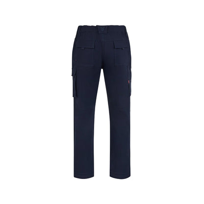 VL NYMPHS promotional workwear garment in navy blue (detail view) with custom logo branding