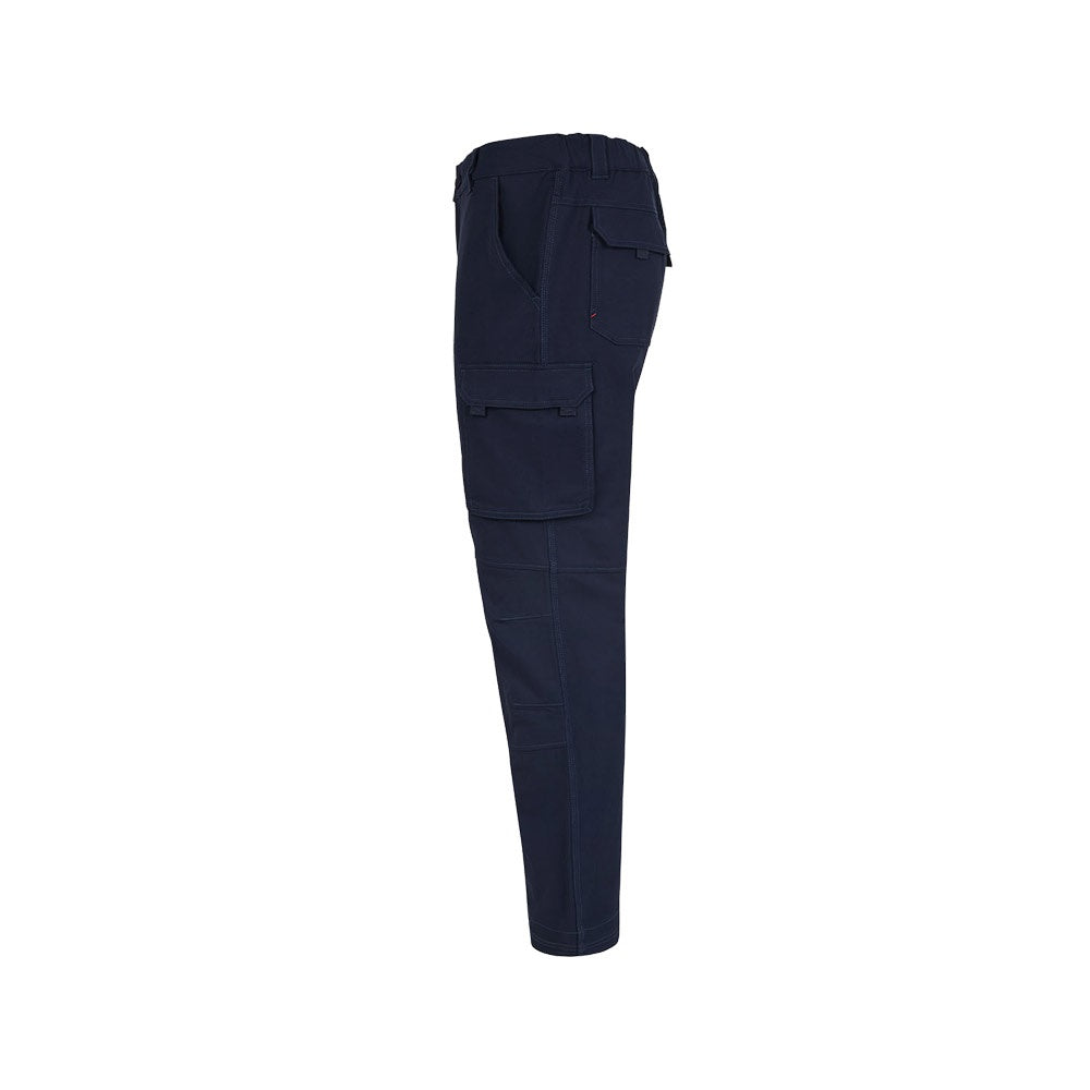 VL NYMPHS promotional workwear garment in navy blue (detail view) with custom logo branding