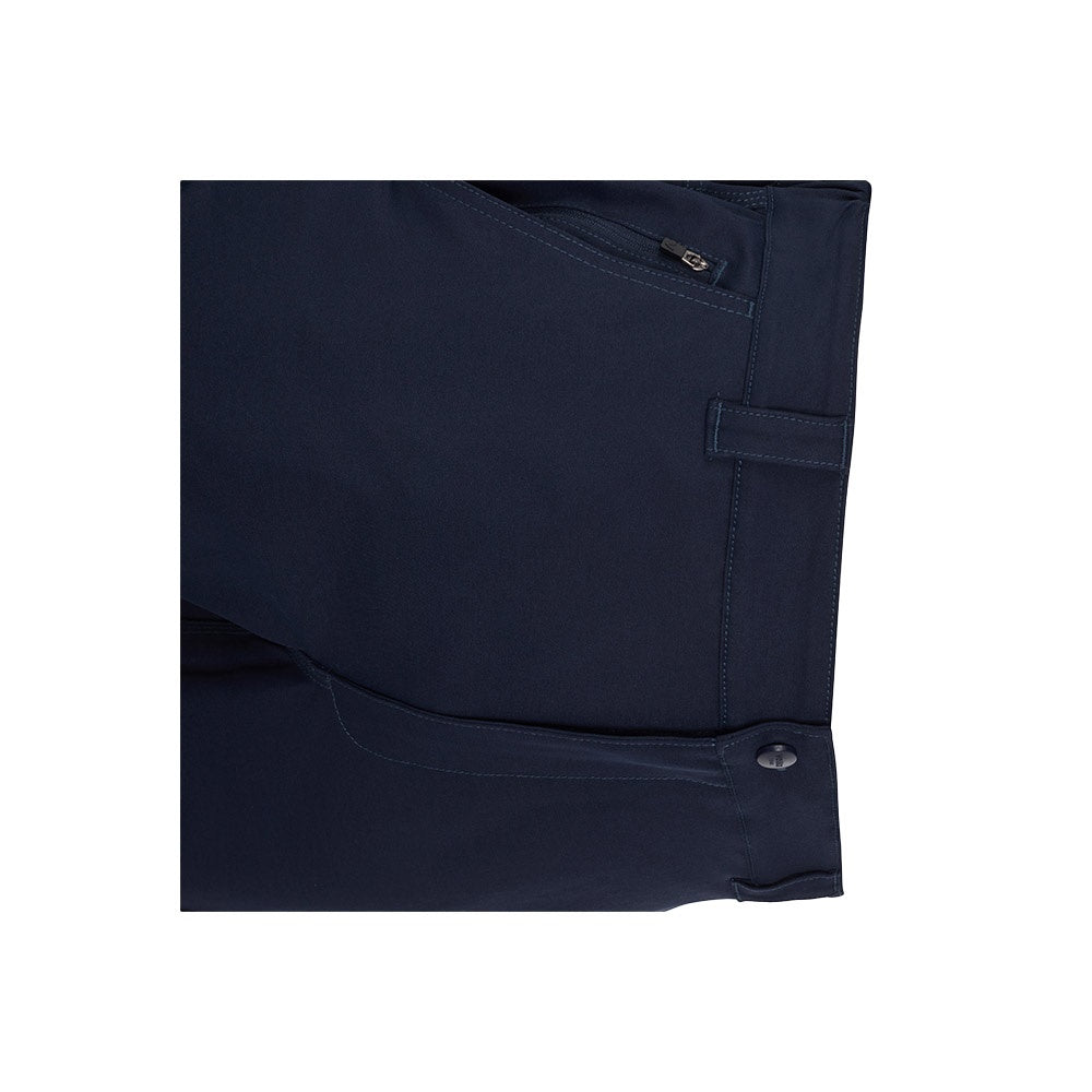 VL NYMPHS promotional workwear garment in navy blue (detail view) with custom logo branding