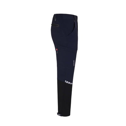 VL SELENE promotional workwear garment in navy blue (detail view) with custom logo branding