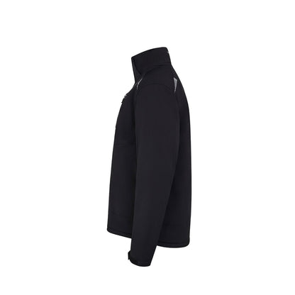 VL NYX promotional jacket in black (detail view) with custom logo branding