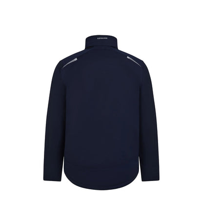 VL NYX promotional jacket in navy blue (detail view) with custom logo branding