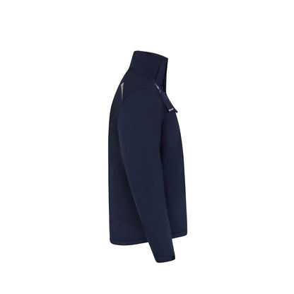 VL NYX promotional jacket in navy blue (detail view) with custom logo branding