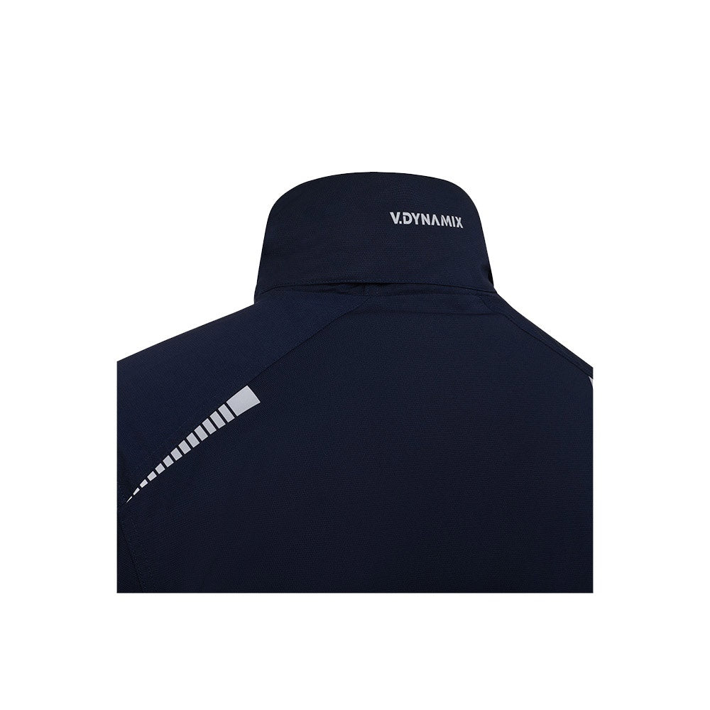 VL NYX promotional jacket in navy blue (detail view) with custom logo branding