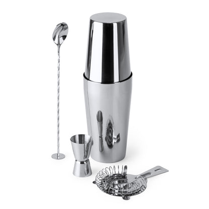 Stamina LARIUS Stainless steel cocktail set in silver - promotional merchandise printed with your company logo