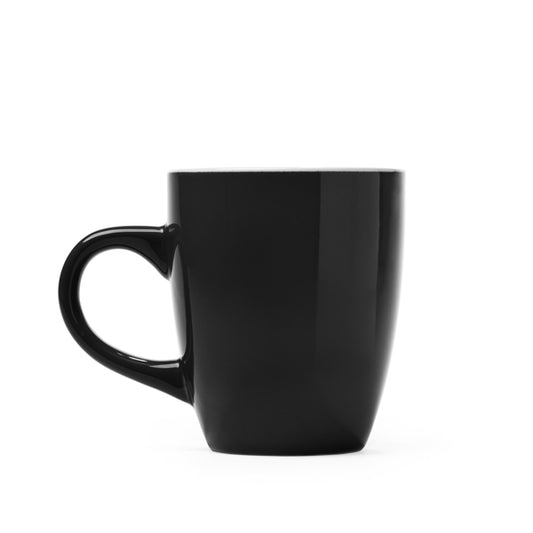 Stamina NOLO Colour enamel ceramic mug 300 ml in black - promotional merchandise printed with your company logo
