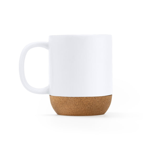 Stamina ROSELLA Ceramic and cork mug 420 ml in white - promotional merchandise printed with your company logo