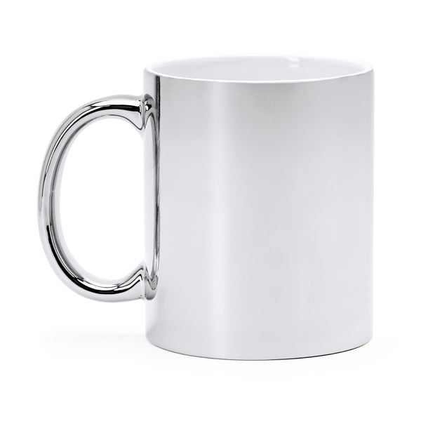 Stamina ZALA 350ml ceramic mug 350 ml in silver - promotional merchandise printed with your company logo