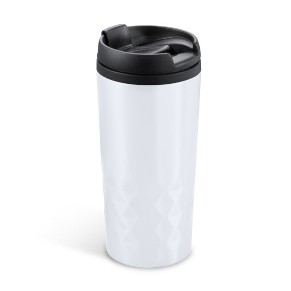 Stamina SALAK Stainless steel mug 300 ml in white - promotional merchandise printed with your company logo