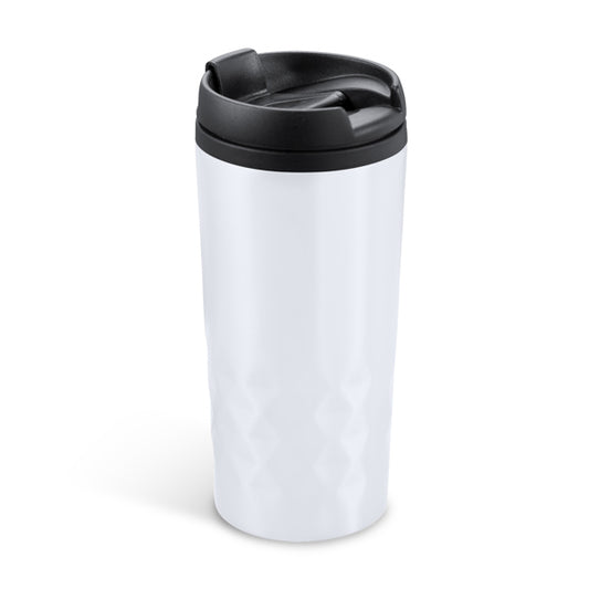 Stamina SALAK Stainless steel mug 300 ml in white - promotional merchandise printed with your company logo