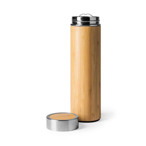 Stamina KINATA Stainless steel and bamboo thermal cup 500 ml in beige - promotional merchandise printed with your company
