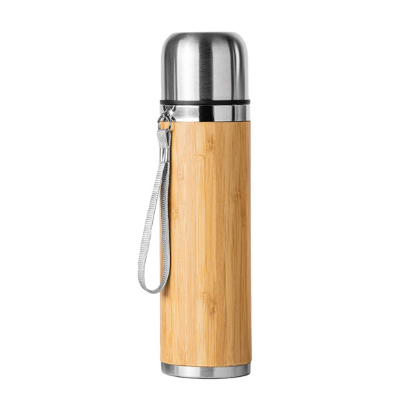 Stamina FENGI Stainless steel and bamboo thermal cup 420 ml in bamboo - promotional merchandise printed with your company