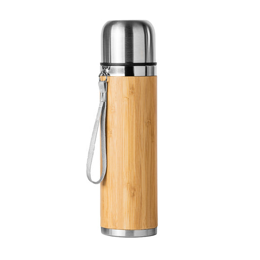 Stamina FENGI Stainless steel and bamboo thermal cup 420 ml in bamboo - promotional merchandise printed with your company