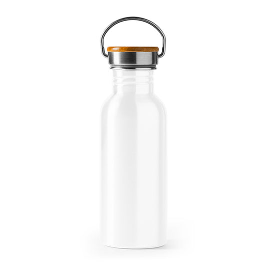 Stamina BOINA Stainless steel and bamboo bottle 620 ml in white - promotional merchandise printed with your company logo