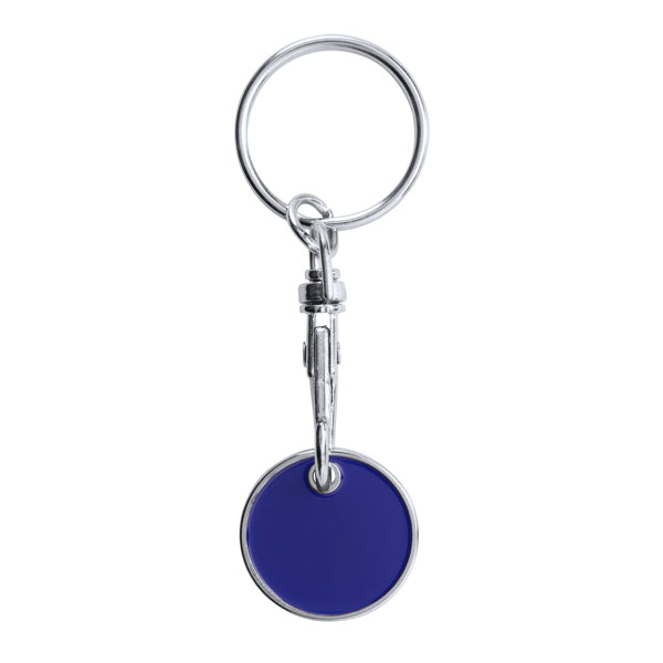 Stamina TONIC Metal and enamel keyring in royal blue - promotional merchandise printed with your company logo