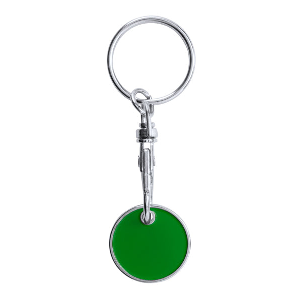Stamina TONIC Metal and enamel keyring in fern green - promotional merchandise printed with your company logo
