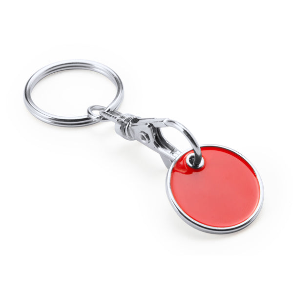 Stamina TONIC Metal and enamel keyring in white - promotional merchandise printed with your company logo