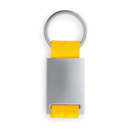 Stamina MINERAL Metal and polyester keyring in yellow - promotional merchandise printed with your company logo