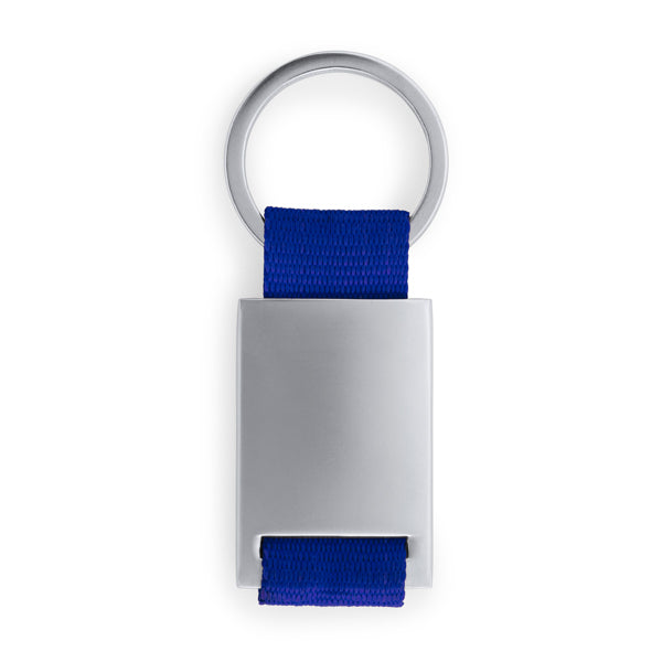 Stamina MINERAL Metal and polyester keyring in royal blue - promotional merchandise printed with your company logo