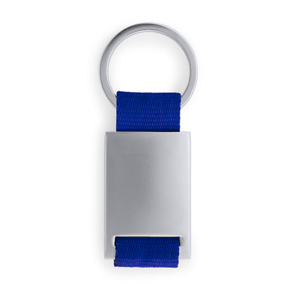 Stamina MINERAL Metal and polyester keyring in royal blue - promotional merchandise printed with your company logo