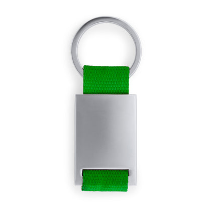 Stamina MINERAL Metal and polyester keyring in fern green - promotional merchandise printed with your company logo