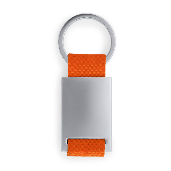 Stamina MINERAL Metal and polyester keyring in orange - promotional merchandise printed with your company logo
