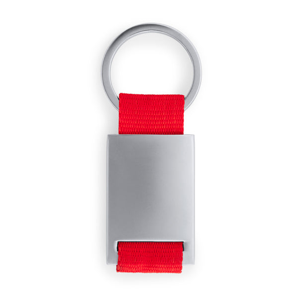 Stamina MINERAL Metal and polyester keyring in red - promotional merchandise printed with your company logo