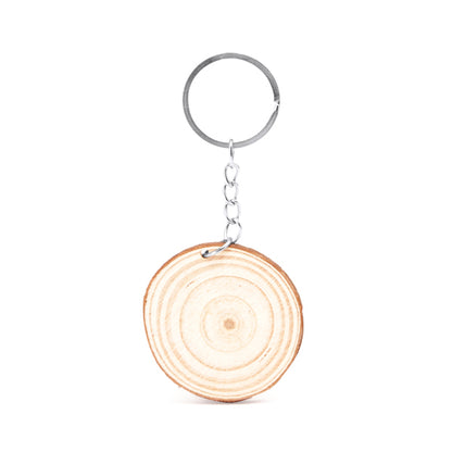 Stamina BUDAN Wood and metal keyring in round - promotional merchandise printed with your company logo