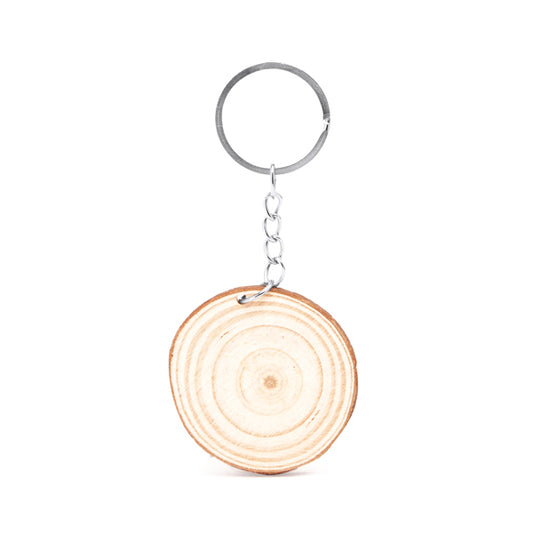 Stamina BUDAN Wood and metal keyring in round - promotional merchandise printed with your company logo