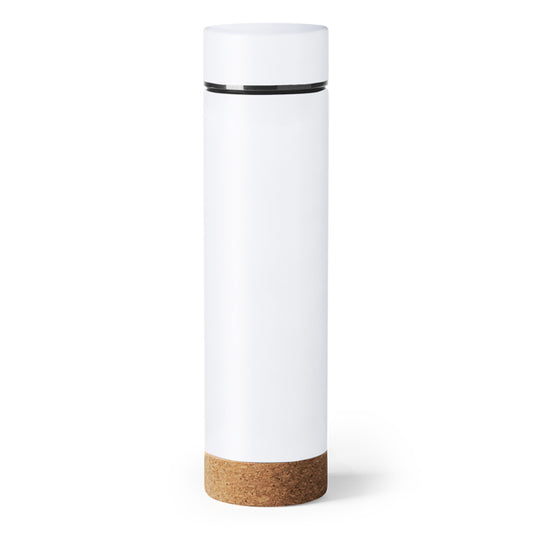 Stamina TAYOX Stainless steel and cork thermos 460 ml in white - promotional merchandise printed with your company logo