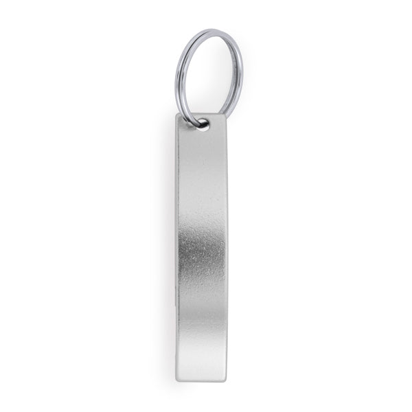 Stamina SPARKLING Aluminium opener keyring in silver - promotional merchandise printed with your company logo