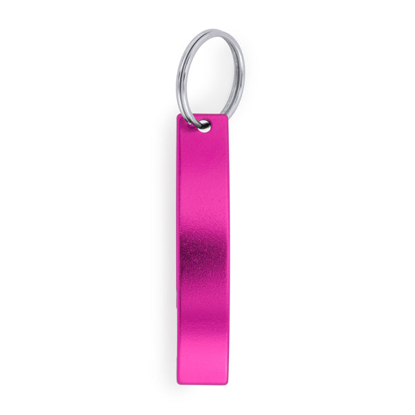 Stamina SPARKLING Aluminium opener keyring in fuchsia - promotional merchandise printed with your company logo