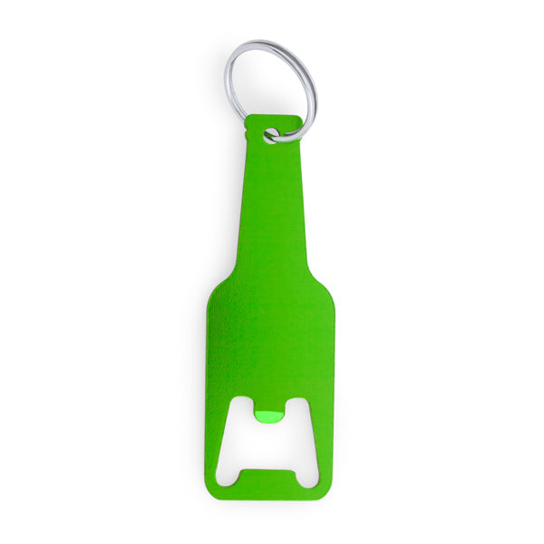 Stamina STOUT Opener aluminium keyring in fern green - promotional merchandise printed with your company logo