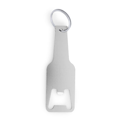 Stamina STOUT Opener aluminium keyring in silver - promotional merchandise printed with your company logo