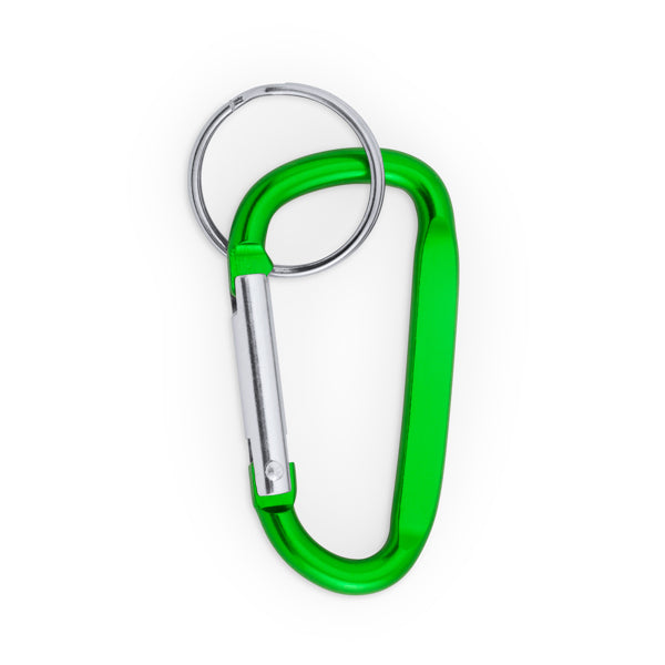 Stamina PALE Aluminium carabiner keyring in fern green - promotional merchandise printed with your company logo