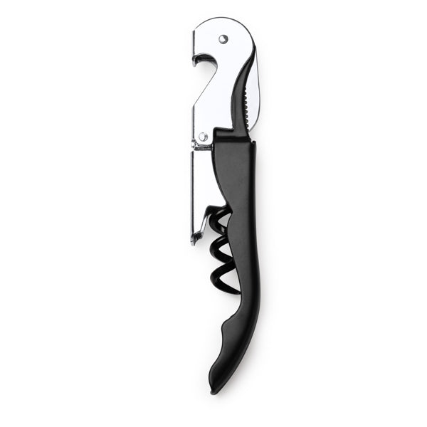 Stamina MERLOT Stainless steel keyring in black - promotional merchandise printed with your company logo