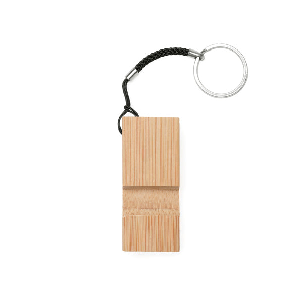 Stamina STELO Bamboo keyring in beige - promotional merchandise printed with your company logo